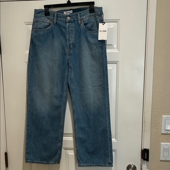 Re/Done Blue loose crop Straight leg Jeans